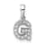 14K White Gold Diamond Letter G Initial with Bail Pendant