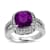 9mm Cushion Amethyst with Diamond Accents 14k White Gold Halo Split
Shank Ring 0.50ctw