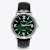 Croton Stainless Steel Quartz Watch with Green Glass Dial and Leather Strap