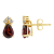 7x5mm Pear Shape Garnet with Diamond Accents 14k Yellow Gold Stud Earrings