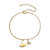 CZ Heart Charm Bracelet In 14K Gold Over Brass