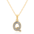 White Diamond Accent 10k Yellow Gold Q Initial Pendant With 18” Rope Chain