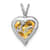 Rhodium Over 14k White Gold Citrine and Diamond Mom Heart Pendant