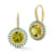 Rachel Zoe Green CZ and Turquoise Halo Drop Earrings in 14K Gold Over
Sterling Silver