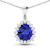 Blue Tanzanite and White Diamond 14K White Gold Pendant with 18 inch
Cable Chain 3.25ctw