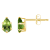 6x4mm Pear Shape Peridot 10k Yellow Gold Stud Earrings