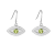 Green Peridot Rhodium Over Sterling Silver Evil Eye Earrings