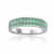 Emerald Sterling Silver Double Row Eternity Band Ring, 0.75ctw