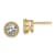 14K Yellow Gold Round Beaded Bezel G H I True Light Moissanite Earrings