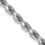 Rhodium Over 14k White Gold 3.75mm Solid Diamond-Cut Rope 18 Inch Chain
