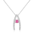 Round Ruby and White Sapphire Sterling Silver Pendant With Chain