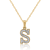 White Diamond Accent 10k Yellow Gold S Initial Pendant With 18” Rope Chain
