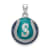 Rhodium Over Sterling Silver MLB LogoArt Seattle Mariners Enameled Pendant