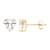 14k Gold Cubic Zirconia Heart Stud Earrings