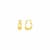 14K Yellow Gold Over Sterling Silver Petite Enamel Slope Huggie Hoops in Golden