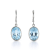 Sky Blue Oval Topaz Sterling Silver Earrings 13ctw