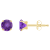 5mm Round Amethyst 10k Yellow Gold Stud Earrings
