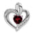 Rhodium Over 14k White Gold Garnet and Diamond Heart Pendant