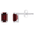 6x4mm Emerald Cut Garnet Rhodium Over 10k White Gold Stud Earrings