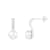 8-8½mm White Cultured Freshwater Pearl and Cubic Zirconia Rhodium Over
Sterling Silver Earrings