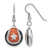Rhodium Over Sterling Silver MLB LogoArt Houston Astros Enamel Earrings