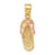 14K Yellow Gold 3D October Cubic Zirconia Birthstone Flip Flop Pendant