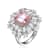 Morganite Cubic Zirconia, Rhodium Plated over Sterling Silver Ring