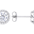 Classic CZ Halo Stud Earrings In Sterling Silver