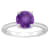 8mm Round Amethyst With Diamond Accents Rhodium Over Sterling Silver
Hidden Halo Ring