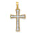 10k Yellow Gold and Rhodium Over 10k Yellow Gold 0.11 cttw Diamond Cross Pendant