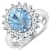 3.69ctw Blue Aquamarine and Diamond 14K White Gold Halo Ring