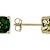 Chrome Diopside Solitaire Stud Earrings In 18K Gold Over Sterling Silver 2.67ctw
