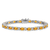 Rhodium Over 14k White Gold Oval Citrine and Diamond Bracelet