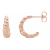 14K Rose Gold Rope Design J-Hoop Earrings