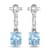 1.02ctw 14K White Gold Aquamarine and White Diamond Halo Earrings