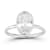 Rachel Zoe Oval CZ Solitaire Ring in Rhodium Over Sterling Silver