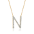 Lab-Grown Diamond Initial N Necklace In 14K Gold Over Sterling Silver 0.50ctw