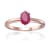 Oval Ruby 14K Rose Gold Over Sterling Silver Solitaire Ring, 1.00ct