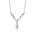 Initial Y Mixed Cut CZ Pendant Necklace In Sterling Silver 18 Inch