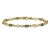 14k Yellow Gold and Rhodium Over 14k Yellow Gold Diamond and Emerald Bracelet