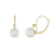 14k Yellow Gold Leverback Earring with 7mm Akoya Pearl and .10CT DTW