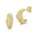 Sterling Statements 14K Yellow Gold Over Sterling Silver CZ Criossant Hoops