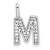 14K White Gold Diamond Letter M Initial Pendant