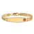 14k Yellow Gold Medical Soft Diamond Shape Red Enamel Curb Link ID Bracelet