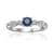 Blue Sapphire with Moissanite Accents Sterling Silver Ring, 0.74ctw