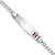 Rhodium Over 14k White Gold Medical Soft Diamond Shape Red Enamel Flat
Curb Link ID Bracelet