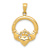 14k Yellow Gold Polished Claddagh Pendant