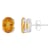 8x6mm Oval Citrine Rhodium Over Sterling Silver Stud Earrings