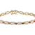 Morganite And Pink Color Shift Garnet Tennis Bracelet In Solid 10K
Yellow Gold 7.80ctw