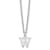 Rhodium Over Sterling Silver Cutout Letter W  Initial Necklace